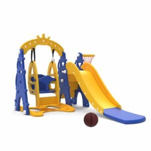 Amazon Brand – Solimo 3-in-1 Castle Slide & Swing for Indoor & Outdoor Use | Safe & Fun | Ideal for Boys & Girls | Toy for Kids | Easy Assembly | Suitable for Age 24M-8Y