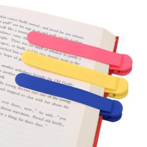 Silicone Bookmarks, Set of 3, Automatic Page Keeper for Reading, Book Page Holder Markers, Multi-Colour (Pink one)